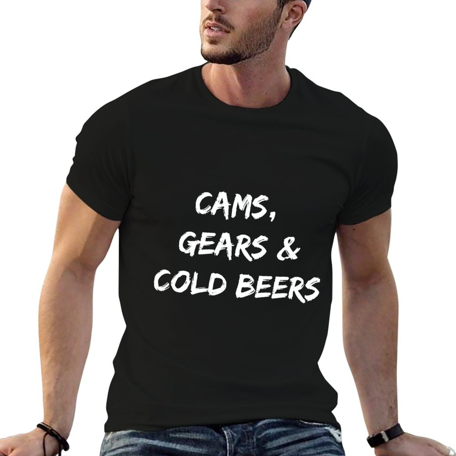 Running Gear In The Cold - Camiseta Cams, Gears & Cold Beers,